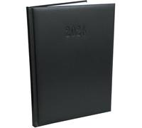 Executive Planner 2024 Almost A4 Leather Look Hardcover Diary 2024 Book Calendar Diary 2024 Executive Calendar with Week to Overview, Business Planner 2024 Calendar Book (Black)