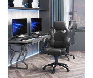 Executive Racing Swivel Gaming Office Chair PU Leather Computer Desk Chair Black