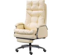 Executive Reclining Chair - Ergonomic Height Adjustable Managerial Chair with Retractable Footrest, Supports 330.7lbs (150kg)