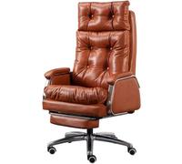 Executive Reclining Chair - Ergonomic Height Adjustable Managerial Chair with Retractable Footrest, Supports 330.7lbs (150kg)