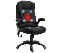 Vinsetto Office Chair With Heating Massage Points Relaxing Reclining - Black, Black