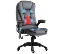 Executive Reclining Chair w/ Heating Massage Points Relaxing Headrest Grey