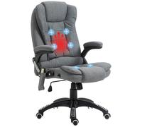 Vinsetto Office Chair With Heating Massage Points Relaxing Reclining Grey, Grey
