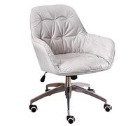 Executive Swivel Office Chair - Ergonomic Desk Chair with Armrest Adjustable Height PU Leather Vanity Swivel Task Chair