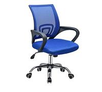 Executive Task Chair,Computer Chair Large Seat Adjustable Ergonomic Desk Chair Metal feet Swivel Office Chair Mid-Back with Lumbar Support(Blue)