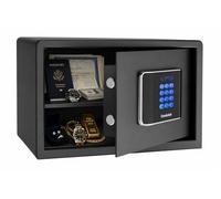 ExecutiveSafe AXS-3 Small Digital Safe Box for Home, Hotel & Office | With Removable Shelf, Electronic Keypad, Motorized Bolts, LED Display, USB Port & Emergency Key Lock - 15.8L Black Safe