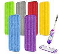 EXEGO 6 Count Reusable Microfiber Mop Pads for 13 ''-15 '' Spray Mop - Power Mop Pads Refills for Swiffer PowerMop - Hard Wood Floor Mop Pads Refills Machine Washable for Multi-Surface Floor Cleaning