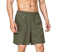 EXEKE Men's Athletic Shorts Quick Dry Running Shorts Lightweight Gym Workout Shorts with Pockets, Army Green, 30-32