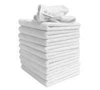 Exel 10 Pack of Genuine White Lint Free Microfibre Super Magic Cleaning Cloths For Polishing, Washing, Waxing And Dusting.