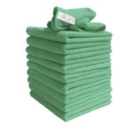 Exel Supercloth - Medium Duty Microfibre Cloths - Green - Pack Of 10 - Exel - Mign37