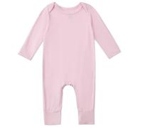 Exemaba Baby & Toddler Zip Sleepsuits Rayon of Bamboo Newborn Pyjamas with Reversible Mittens, Footless Sleep N Play, Long Sleeve Romper(Pink,18-24 Months)