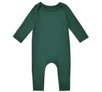 Exemaba Baby & Toddler Zip Sleepsuits Rayon of Bamboo Newborn Pyjamas with Reversible Mittens, Footless Sleep N Play, Long Sleeve Romper(Green,0-3 Months)
