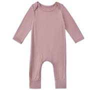 Exemaba Baby & Toddler Zip Sleepsuits Rayon of Bamboo Newborn Pyjamas with Reversible Mittens, Footless Sleep N Play, Long Sleeve Romper(PinkPurple,18-24 Months)