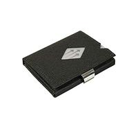 EXENTRI Premium Leather Trifold Wallet for Men - RFID Blocking Slim Wallet W/Stainless Steel Locking Clip & Quick Access Windows (Mosaic Black)
