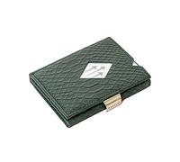 EXENTRI Wallet Card Holder | Smart & Minimalist RFID Trifold Wallet for Men & Women | Quick Access, Quality Leather, Secure Storage (Green Cobra)