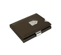 EXENTRI Wallet in Brown - Premium RFID Blocking Trifold Leather Wallet with Stainless Steel Locking Clip
