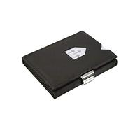 EXENTRI Wallet in Nubuck Black - Premium RFID Blocking Trifold Leather Wallet with Stainless Steel Locking Clip