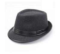 EXENXA Retro Men's Fedora Hat British Style Felt Jazz Hat Winter Spring Men Warm Bowler Hat Gentleman Hat (Grey)