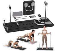 ExeractFit Pilates Board 2025 Upgraded, Pilates Reformer Machine Foldable Home Pilate Set Equipment Multifunctional Abdominal Workout Board Automatic Rebound(Black)