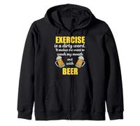 Exercise and Beer, Fun Workout Zip Hoodie