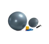 Exercise Ball (25.6 inch) & Wobble Cushion (13 inch) by C4B | With Air Pump | Balance Cushion with Dimples, Fitness Ball | Back Muscle Training, Yoga, Gymnatics, Core Muscle, To Strengthen Your Back