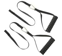 Exercise Band Handle 1 Pair Nylon Tpr Black for Resistance Training