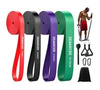 Exercise Bands Resistance Band, Pull Up Bands Assistance Bands, 4 Different Levels Stretch Bands Workout Bands for Strength Training Yoga Muscle Toning Fitness with Door Anchor & Handles