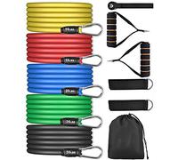 Exercise Bands Set Resistance Bands Elastic Fitness Tubes Kit for Home Workout with Handles, Ankle Straps, Door Anchor, Crrying Bag Fitness Chest Expander Suitable for Unisex Gym Sport Bands