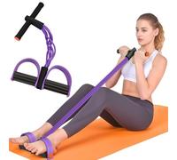 Exercise Bands with Handles, 6-Tube Elastic Yoga Pedal Puller Resistance Band, Natural Rubber Stirrup Puller for Exercise, Multifunction Tension Rope for Abdomen, Waist, Arm, Leg Stretching Training