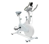 Exercise Bike Exercise Bike for Home Gym Use, White Home Indoor Cycling Trainer Adjustable Resistance Height Adjustable Seat Handlebars, LCD Monitor for Cardio Workout Strength Training