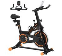 Exercise Bike Indoor Cycling Cardio LCD Display Heart Rate Sensor Orange