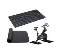 Exercise Bike Mat - Silicone Composite Foam 2 Pieces | Running Treadmill, Static Training, Anti-Vibration Floor Protector Pad