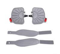 Exercise Bike Pedal Straps | Adjustable Plastic Foot Ties with 1/2" & 9/16" Threads | Non-Slip Grip for Stationary Cycling | Secure Fitness Accessories | Gray |(9/16in)