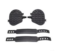 Exercise Bike Pedals with Textured Gripper and Plastic Foot Straps for Improved Control During High Intensity Interval Training (9/16inch)