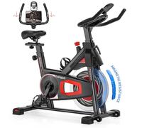 Exercise Bike, Stationary Bike with Heavy Flywheel, Comfortable Seat Cushion, Silent Belt Drive and LCD Monitor for Home Gym Cardio Workout Training