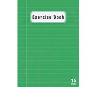 Exercise Book 15mm Ruled and Margin: A4 15mm Lined Exercise Books for Children | Back to School Notebooks A4 with Wide Lines for KS1 Class Records & Lesson | Green Cover