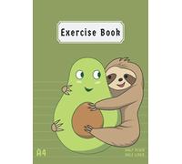Exercise Book Half Lined Half Plain: A4 Draw and Write Notebook for Kids Primary School | Bottom 15 mm Half Lined Half Blank Top | Back to school Notebooks for Boys | 100 Pages | Sloth Green