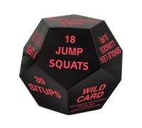 Exercise Dice - 4.7" 12-Sided Workout Cube | PU Gym Training Game Fitness Challenge Tool | For Women Men Athletes Home Sports Group Squats Cardio Strength
