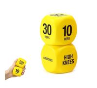 Exercise Dice For Workouts,Home Gym Dice Set A Pair for Exercise.For Full Body Workout, Cardio, HIIT, Gym, Warm-up and Weight Training. (yellow)