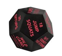 Exercise Dice - Fun Training Challenges - 12 Sides Group Workout & Fitness Challenges - Workout Cube Equipment | 100x100x120mm Gym Dice