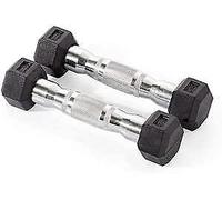 Exercise Dumbbell, York Fitness Rubber Hex Pair, Black 1.25KG