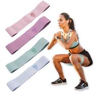 Exercise Fabric Resistance Bands for Women Men, Home Gym Workout Elastic Loop Bands, Yoga Starter Set of Stretch Bands for Booty Legs Pilates Flexbands (4 Levels Bands, 20+40+60+90lbs)