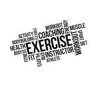 Exercise, Fitness, Workout, Pilates, Fit, Coaching, Muscle... - Gym Motivational Quote Wall Art Sticker [XLarge] [Black]