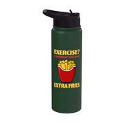 Exercise? I Thought You Said Extra Fries Fast Food Lover Stainless Steel Insulated Water Bottle