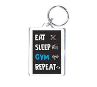 Exercise Keyring - Eat Sleep Gym Repeat - Novelty Gym Keyring - Fun Gift - Great Gift Or Present