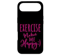 Exercise Makes Me So Happy Fitness Pink Slogan Workout Case for iPhone Air