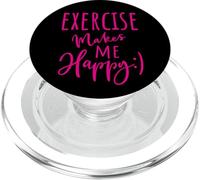 Exercise Makes Me So Happy Fitness Pink Slogan Workout PopSockets PopGrip for MagSafe