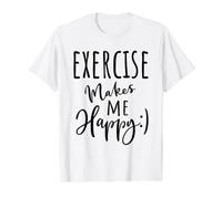Exercise Making Me Happy Funny Fitness Run Smile Workout Value Graphic T-Shirt, Men, White, M