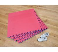 Exercise Mat, 1 Square Metre, 40mm Thick, Red/Blue, Interlocking Mat for Martial Arts and Fitness