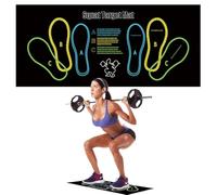 Exercise Mat Perfect for Squats, Leg and Ab Workouts, Squat guide mat, Squat Step Position, Squat Mat Knee Mat Lightweight and Portable for Men and Women (Black) (Multicolored)